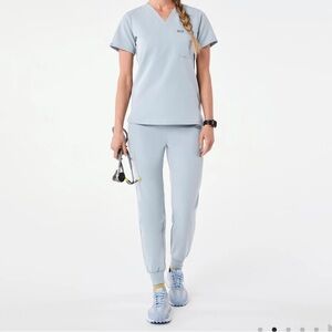 FIGS scrubs set dusty blue
